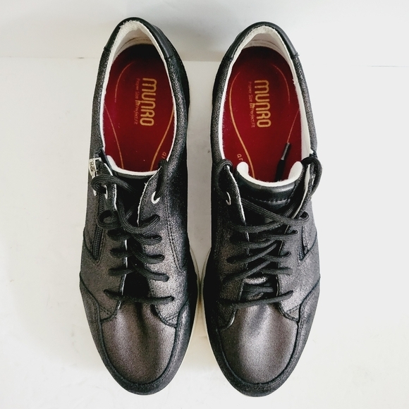 NEW Munro Women's Piper Suede Glitter Lace-Up Sneakers Size 11 - Picture 6 of 9